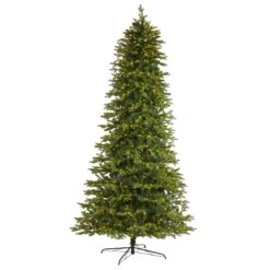 10β Belgium Fir βNatural Lookβ Artificial Christmas Tree With 1050 Clear LED Lights
