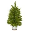 2’ Providence Pine Artificial Christmas Tree In Decorative Planter With 35 Warm White Lights And 51 Bendable Branches