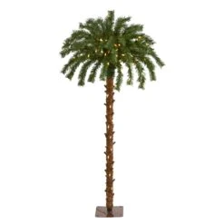 4’ Christmas Palm Artificial Tree With 150 Warm White LED Lights