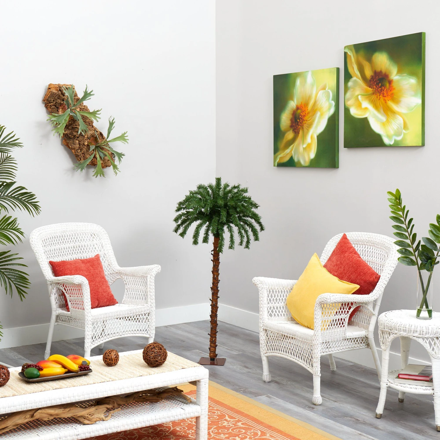 4’ Christmas Palm Artificial Tree With 150 Warm White LED Lights - Image 5