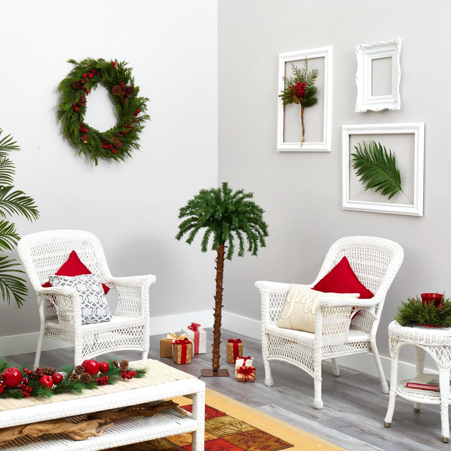 4’ Christmas Palm Artificial Tree With 150 Warm White LED Lights - Image 7