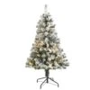 4' Flocked West Virginia Fir Artificial Christmas Tree With 100 Clear LED Lights