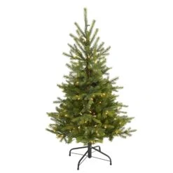 4β North Carolina Spruce Artificial Christmas Tree With 100 Clear Lights And 207 Bendable Branches