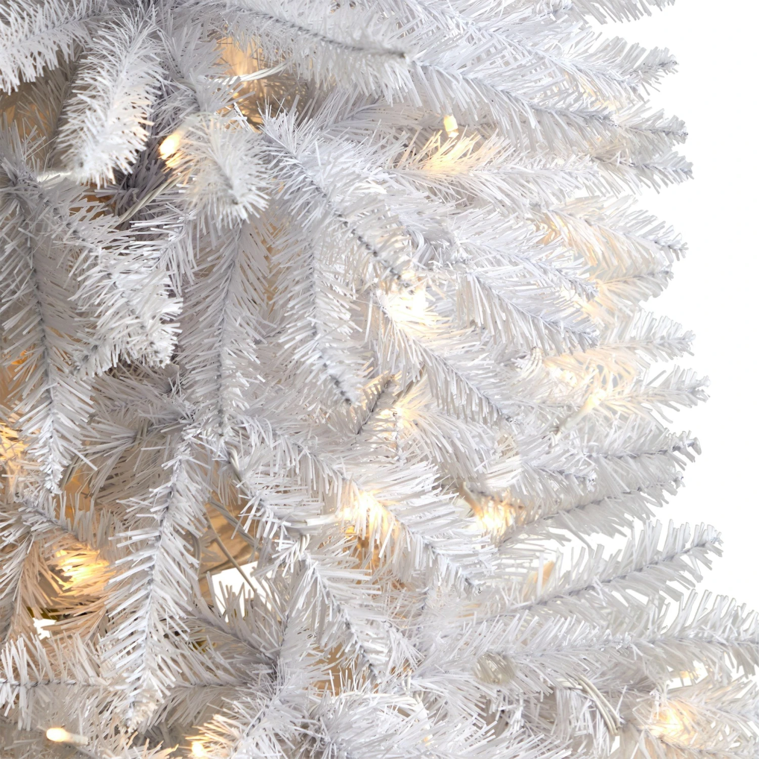 4β Slim White Artificial Christmas Tree With 100 Warm White LED Lights And 293 Bendable Branches - Image 4