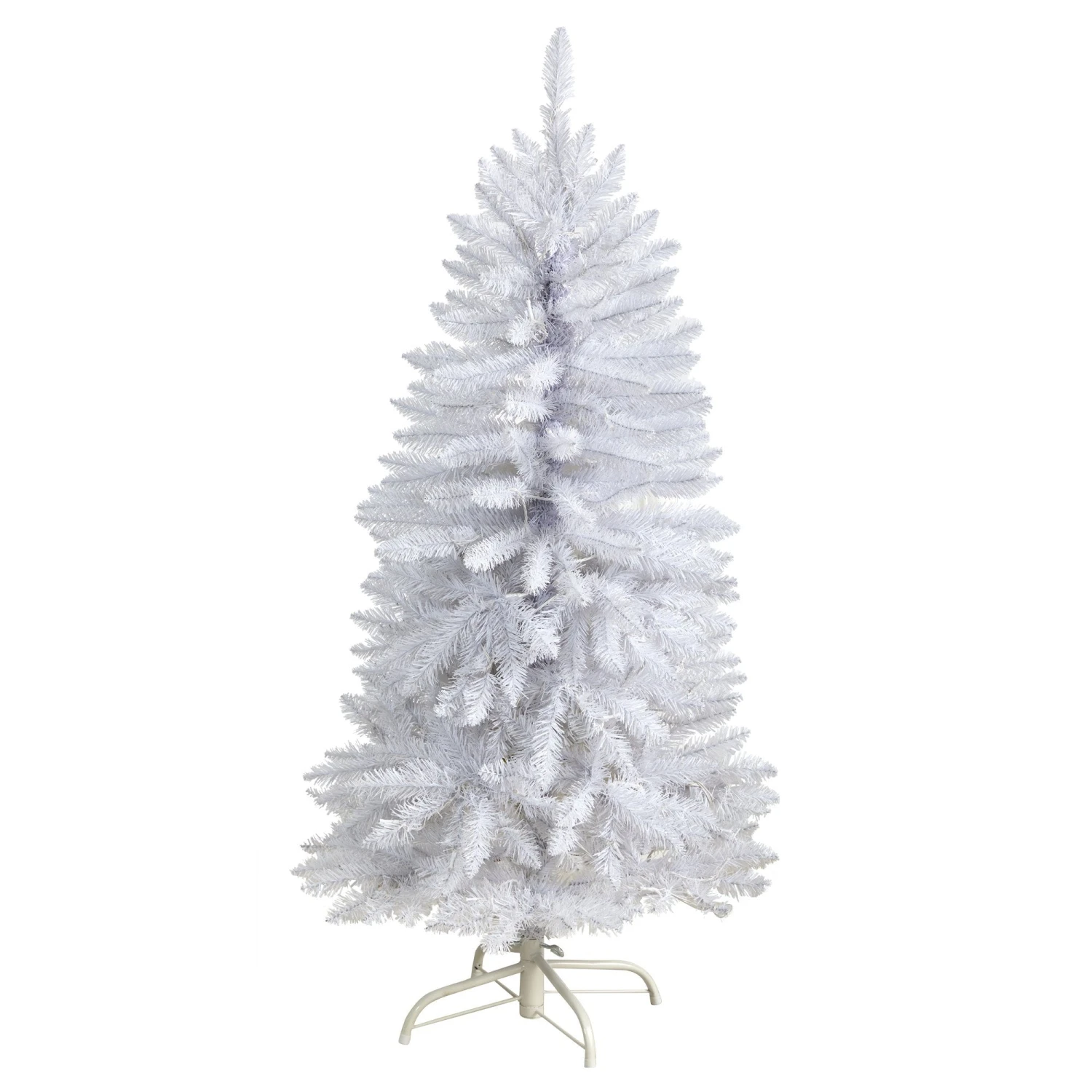 4β Slim White Artificial Christmas Tree With 100 Warm White LED Lights And 293 Bendable Branches - Image 3
