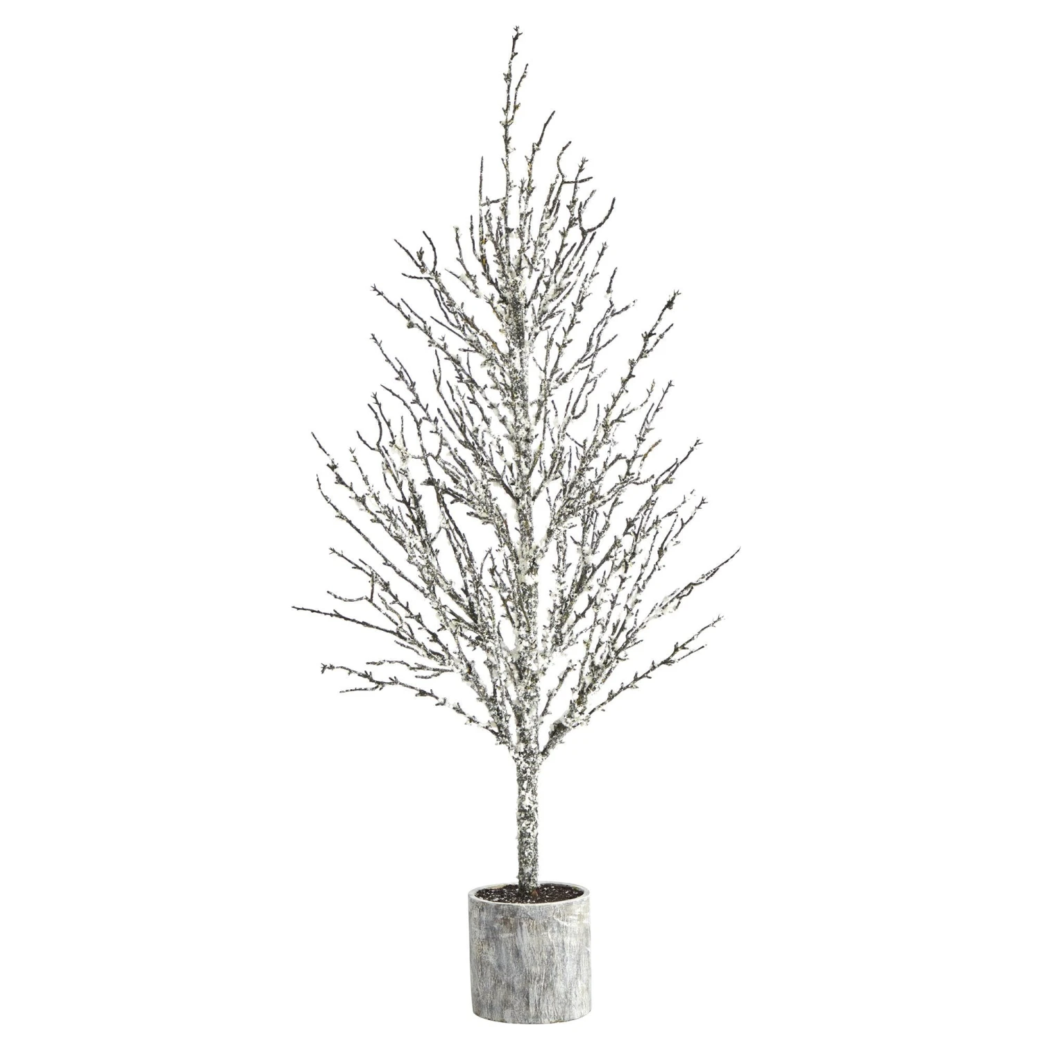 4’ Snowed Twig Artificial Christmas Tree In Decorative Planter