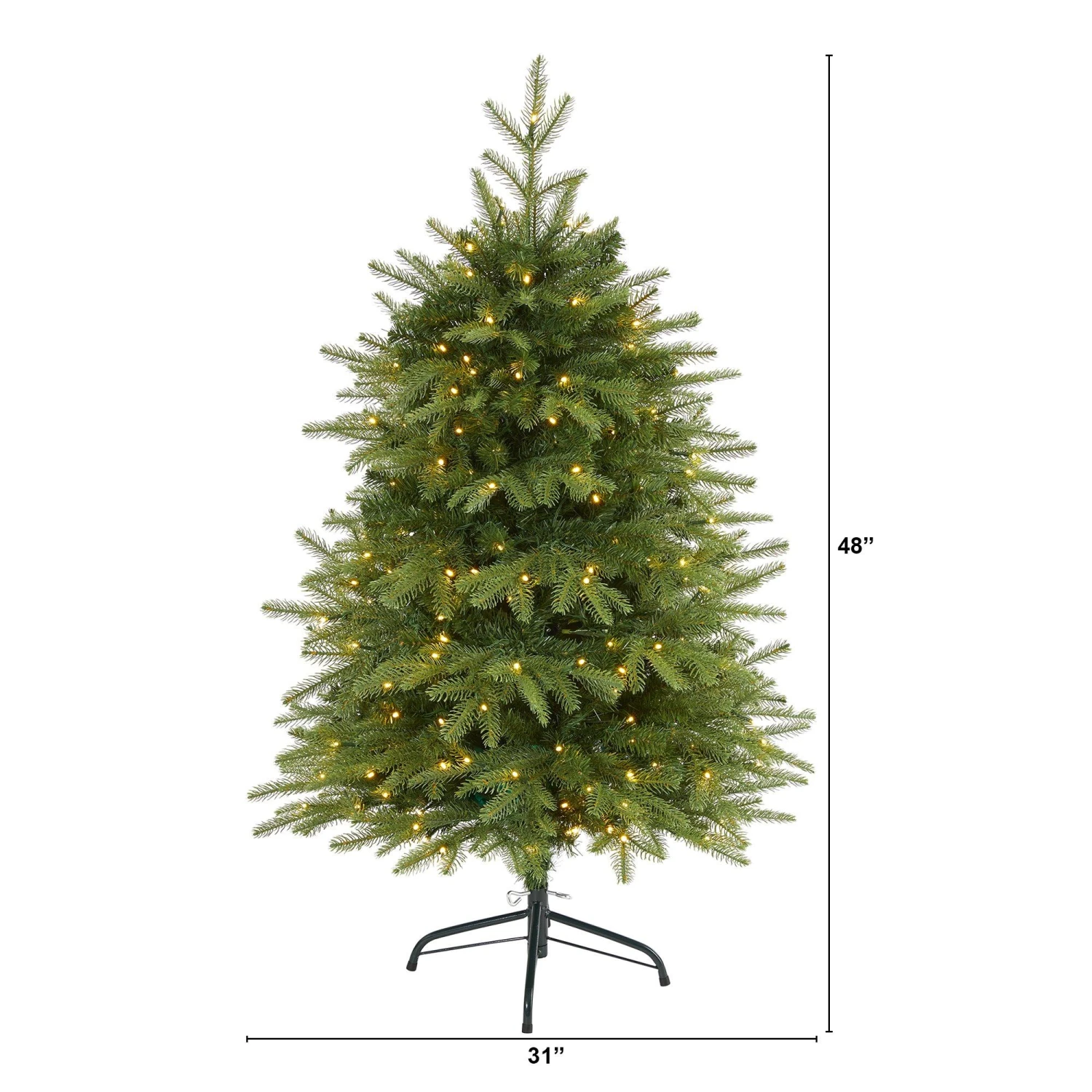 4’ Vancouver Fir “Natural Look” Artificial Christmas Tree With 250 Clear LED Lights And 814 Bendable Branches - Image 2