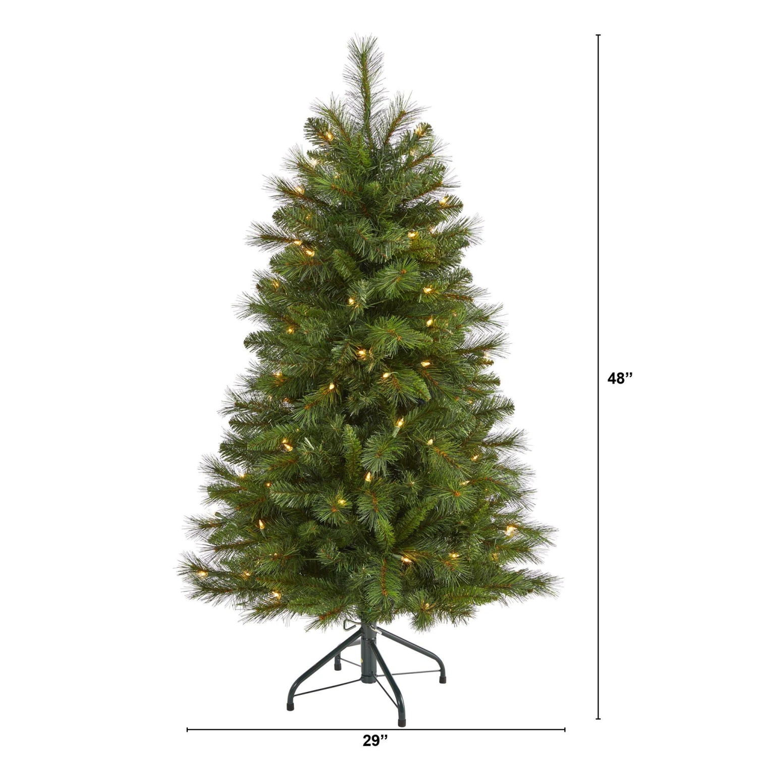 4’ West Virginia Mountain Pine Artificial Christmas Tree With 100 Clear Lights And 322 Bendable Branches - Image 2