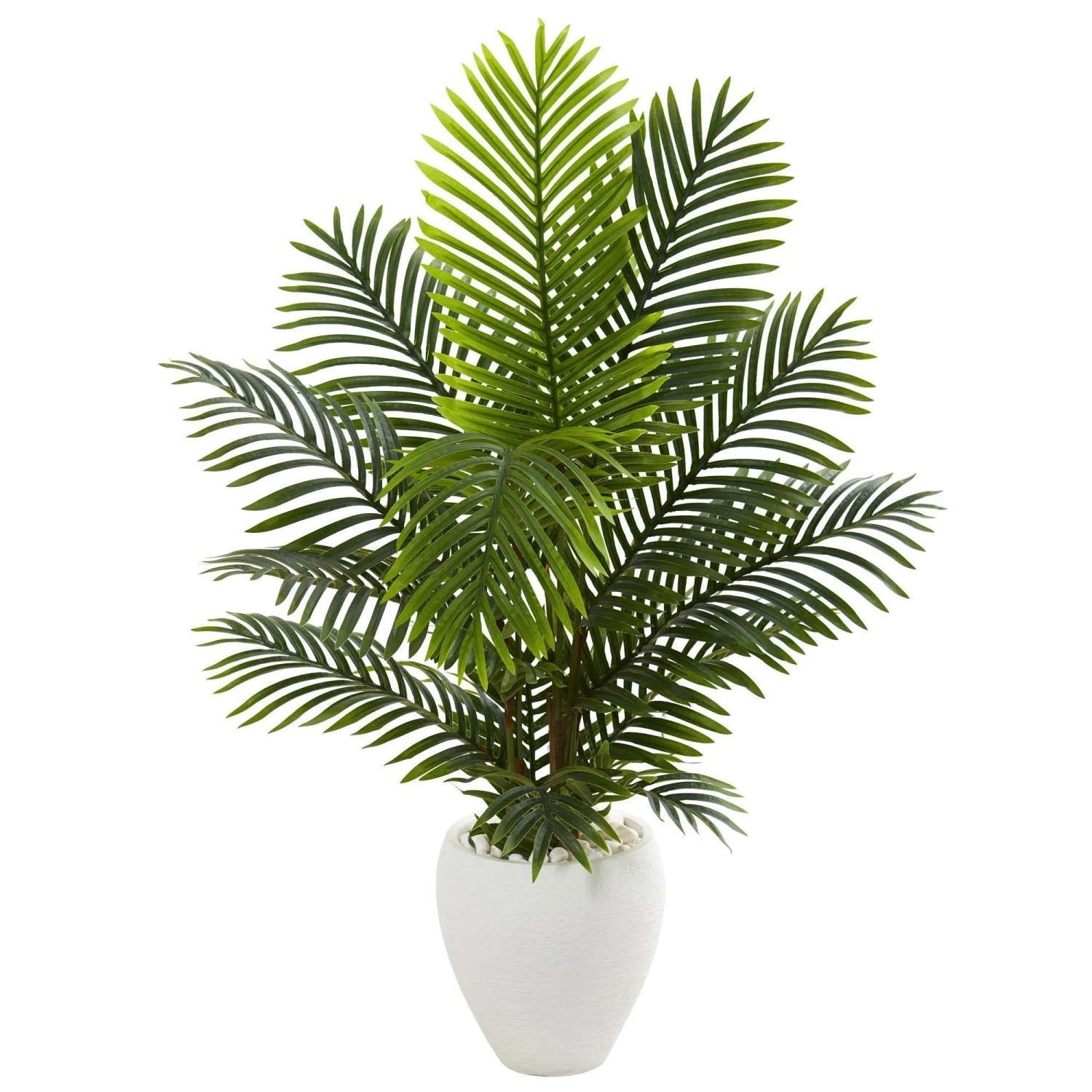 4.5’ Paradise Palm Artificial Tree In White Planter