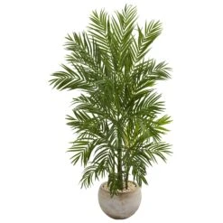 5’ Areca Palm Artificial Tree In Bowl Planter