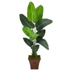 5.5’ Travelers Palm Artificial Tree In Brown Planter