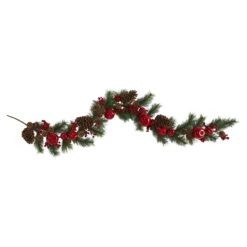 6’ Apple, Berries And Pinecone Artificial Garland