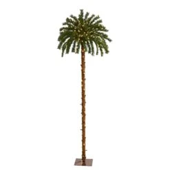 6’ Christmas Palm Artificial Tree With 200 Warm White LED Lights