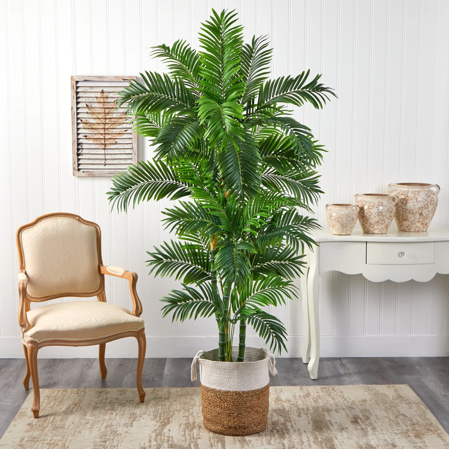 6’ Curvy Parlor Artificial Palm Tree In Handmade Natural Jute And Cotton Planter - Image 3