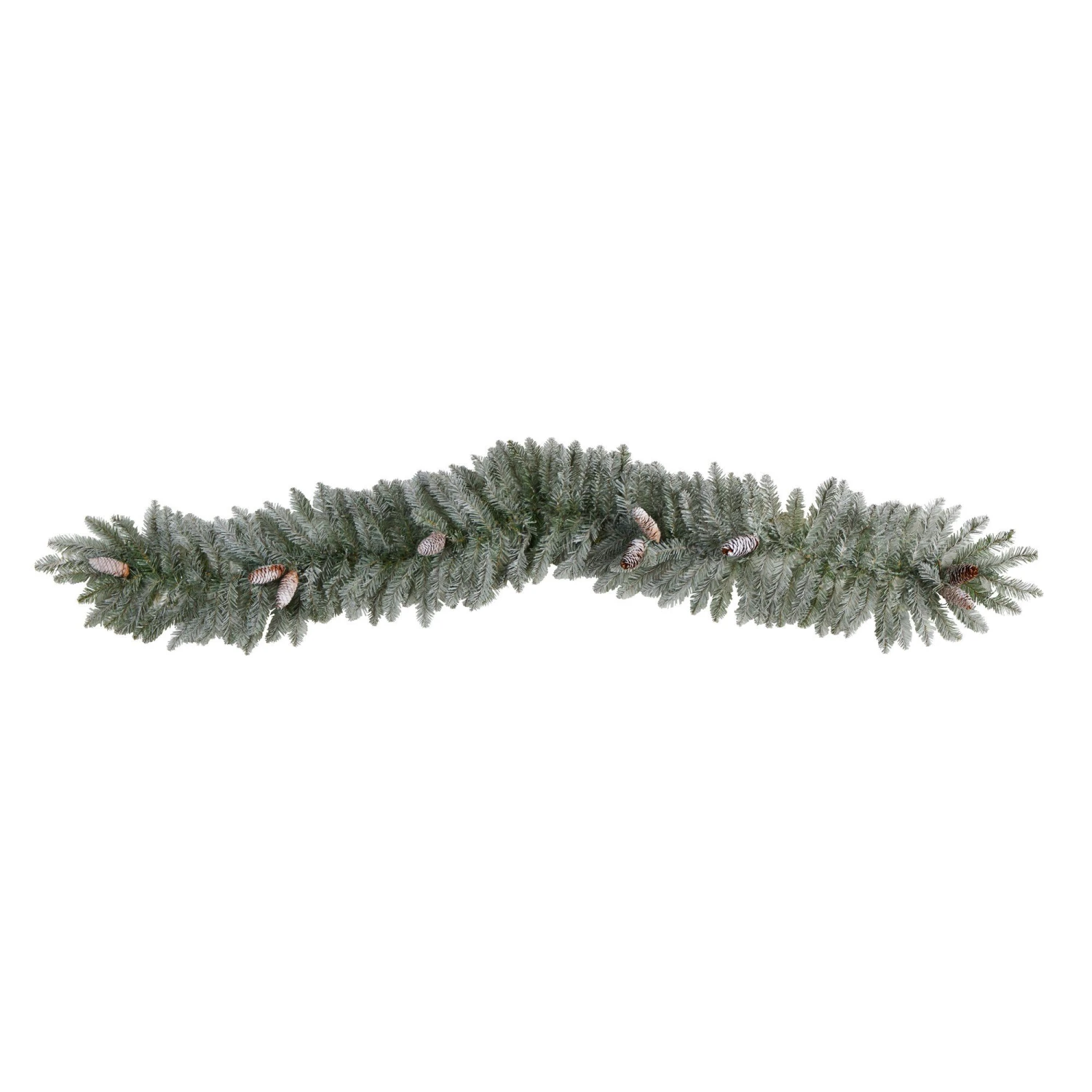 6' Frosted Artificial Christmas Garland With Pinecones And 50 Warm White LED Lights - Image 3