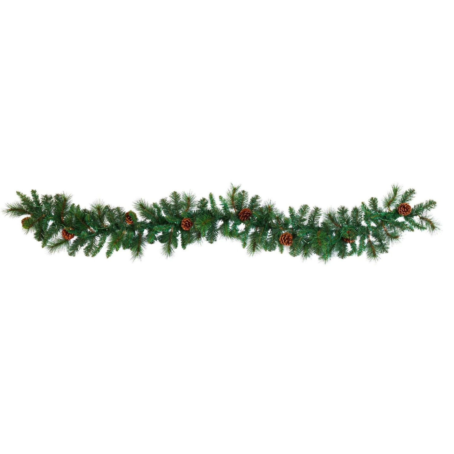 6’ Mixed Pine And Pinecone Artificial Garland (trimmed) 35 Clear LED Lights - Image 3