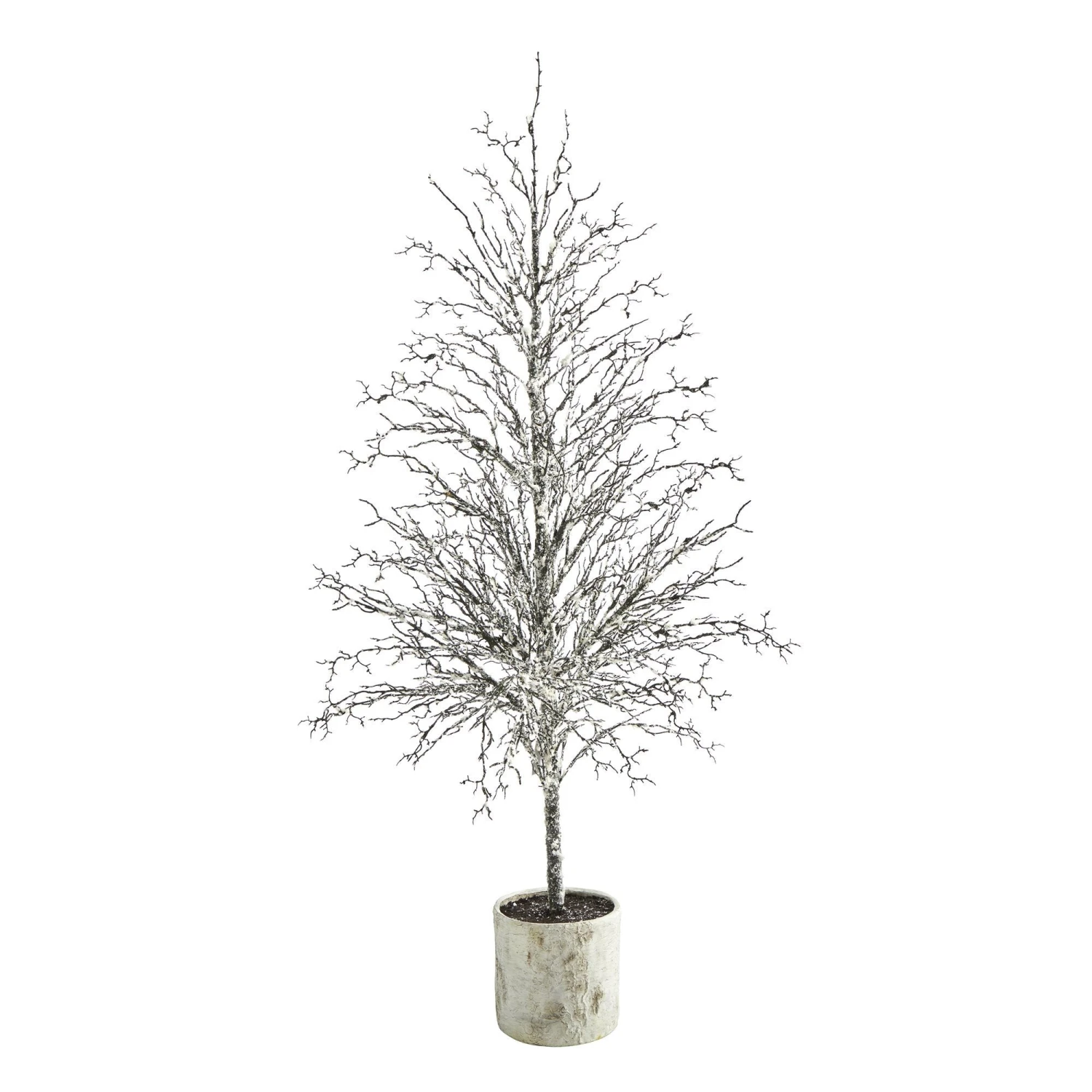6’ Snowed Twig Artificial Christmas Tree In Decorative Planter