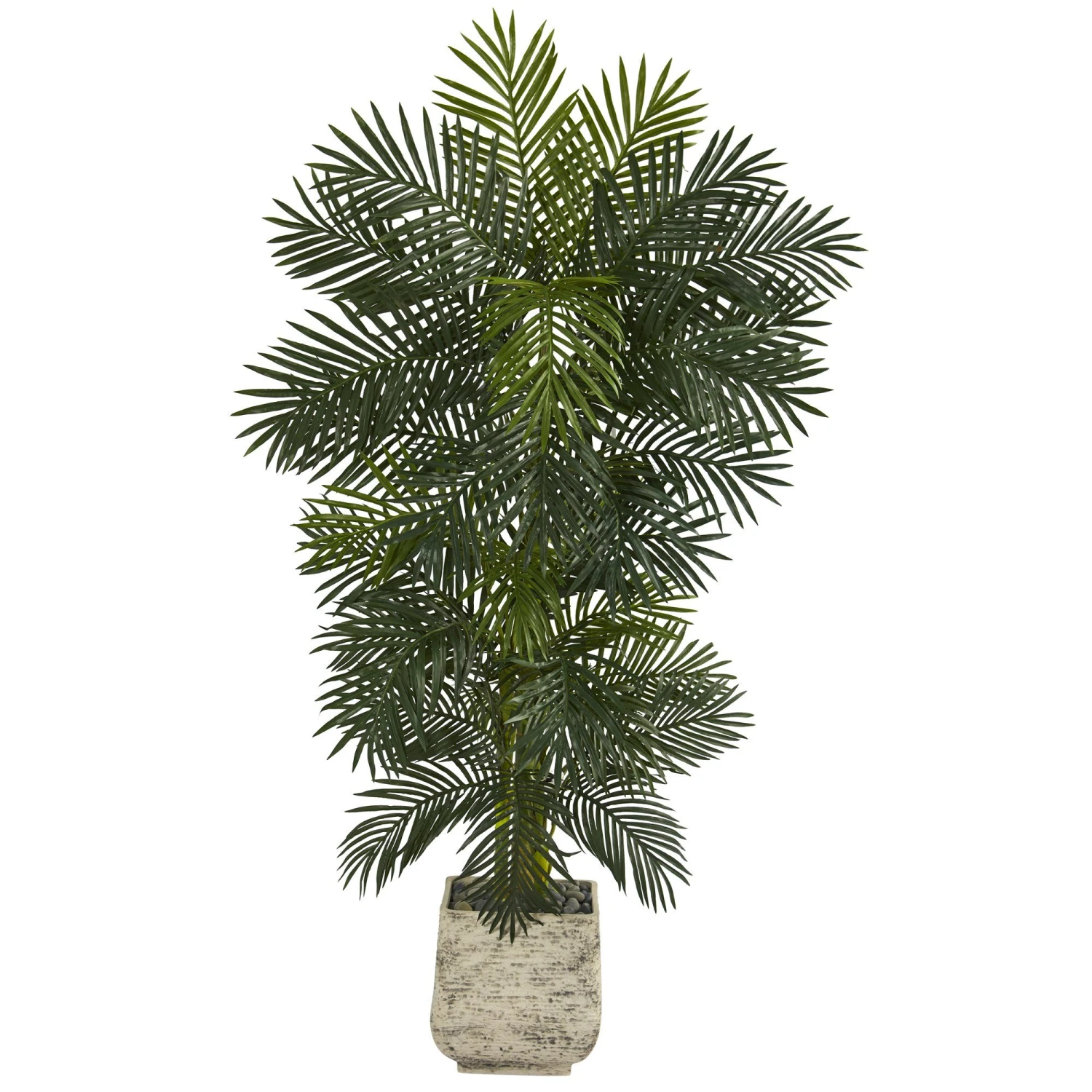 6.5β Golden Cane Artificial Palm Tree In White Planter