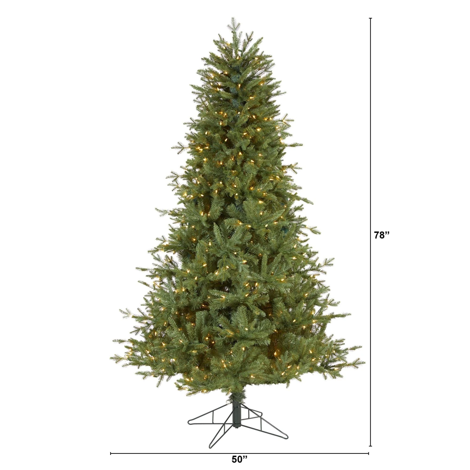 6.5' New Hampshire Spruce Artificial Christmas Tree With 500 Warm White Lights And 1074 Bendable Branches - Image 2