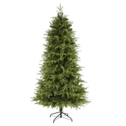 6.5’ Vancouver Fir “Natural Look” Artificial Christmas Tree With 400 Clear LED Lights And 2158 Bendable Branches