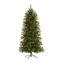 7’ Belgium Fir “Natural Look” Artificial Christmas Tree With 500 Clear LED Lights
