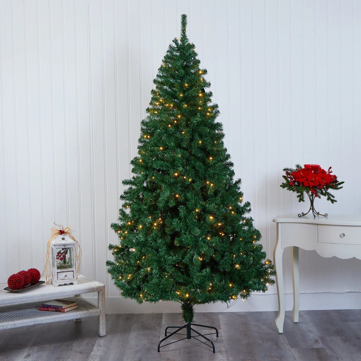 7' Northern Tip Pine Artificial Christmas Tree With 350 Clear LED Lights - Image 6