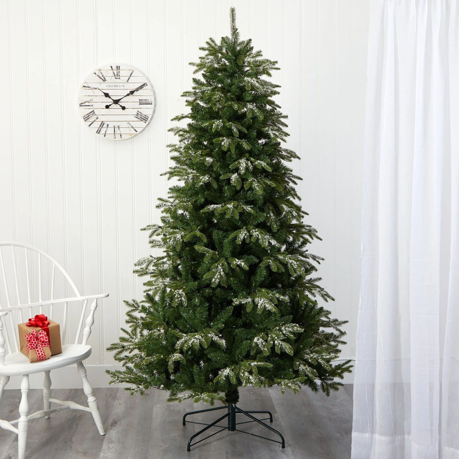 7’ Snowed Grand Teton Artificial Christmas Tree With 500 Clear Lights And 1050 Bendable Branches - Image 8