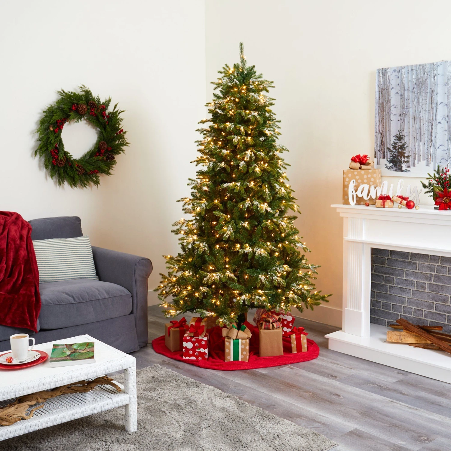 7’ Snowed Grand Teton Artificial Christmas Tree With 500 Clear Lights And 1050 Bendable Branches - Image 10