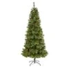7’ White Mountain Pine Artificial Christmas Tree With 400 Clear LED Lights And Pine Cones