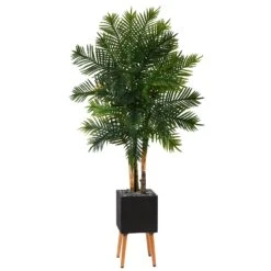 70β Areca Palm Artificial Tree In Black Planter With Stand